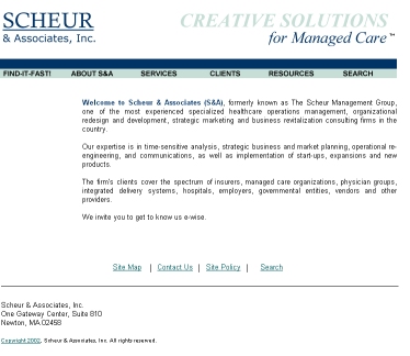 Scheur Management Group web site